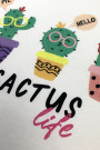 Футболка Dixie из хлопка белого цвета с принтом "Cactus Life"