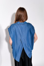 Синяя блуза из лиоцелла с открытой спиной No-Na