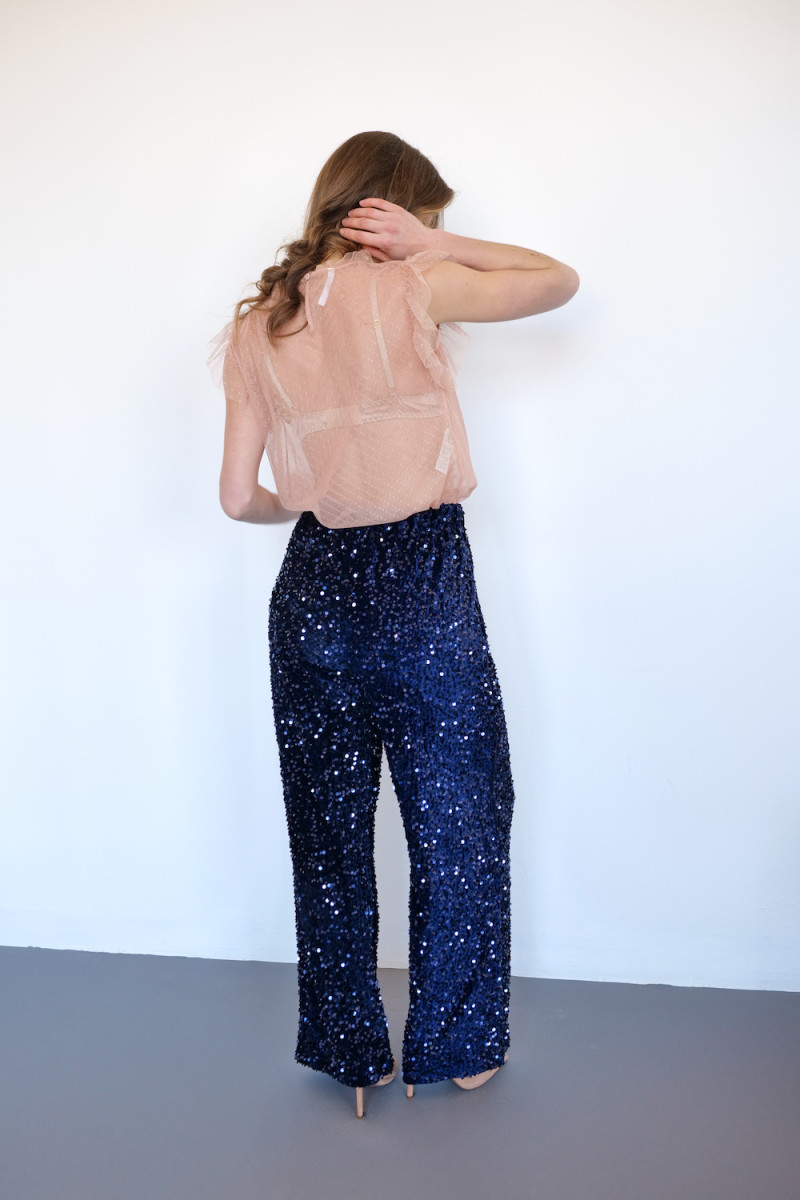 Синие брюки с пайетками итальянского бренда Dixie