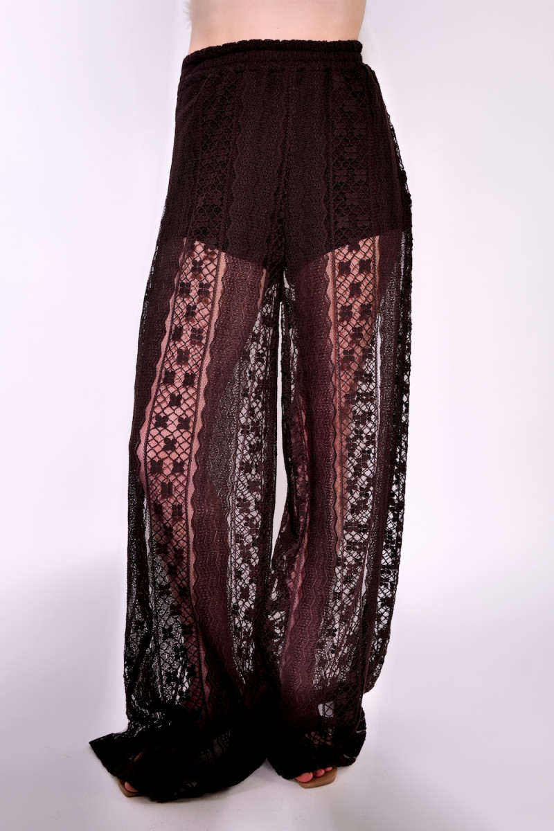Прозрачные коричневые брюки из кружева с вшитыми шортами Motel