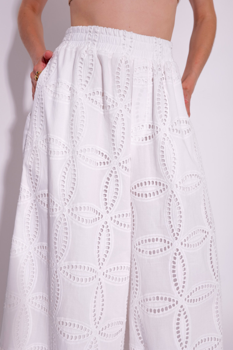 Белые брюки палаццо из хлопка итальянского бренда Dixie