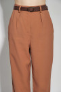Брюки из вискозы с поясом терракотового цвета итальянского бренда Dixie