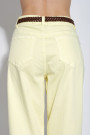 Стретчевые брюки с поясом в комплекте лимонного цвета итальянского бренда Dixie