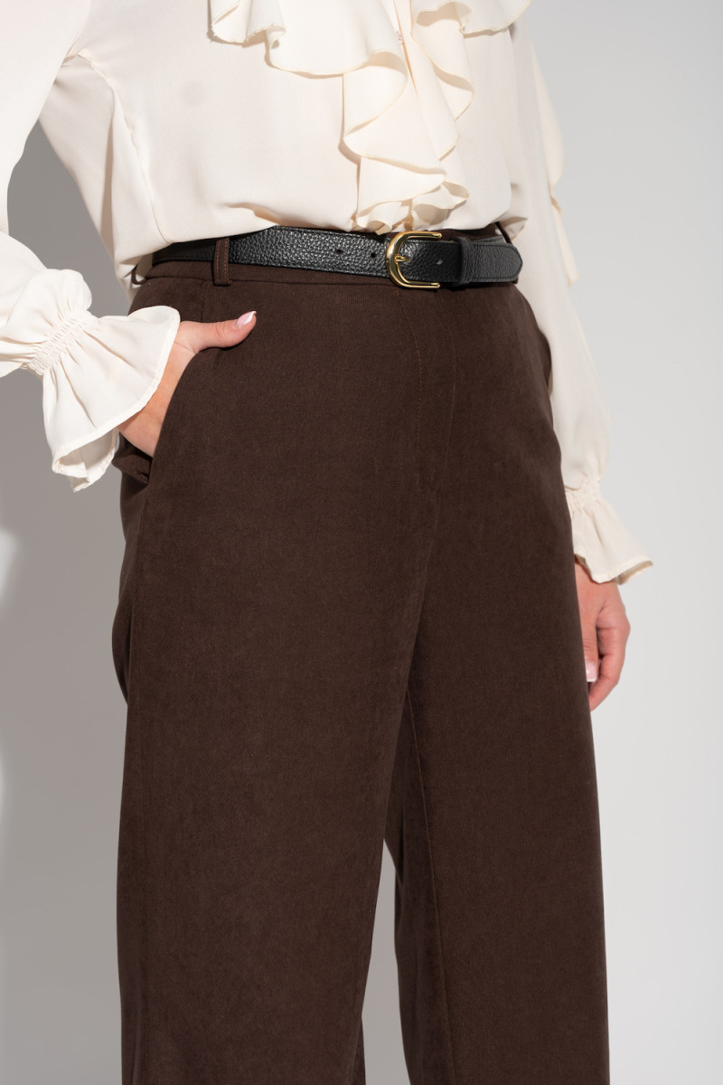 Коричневые брюки палаццо с карманами итальянского бренда Dixie