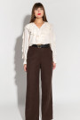 Коричневые брюки палаццо с карманами итальянского бренда Dixie