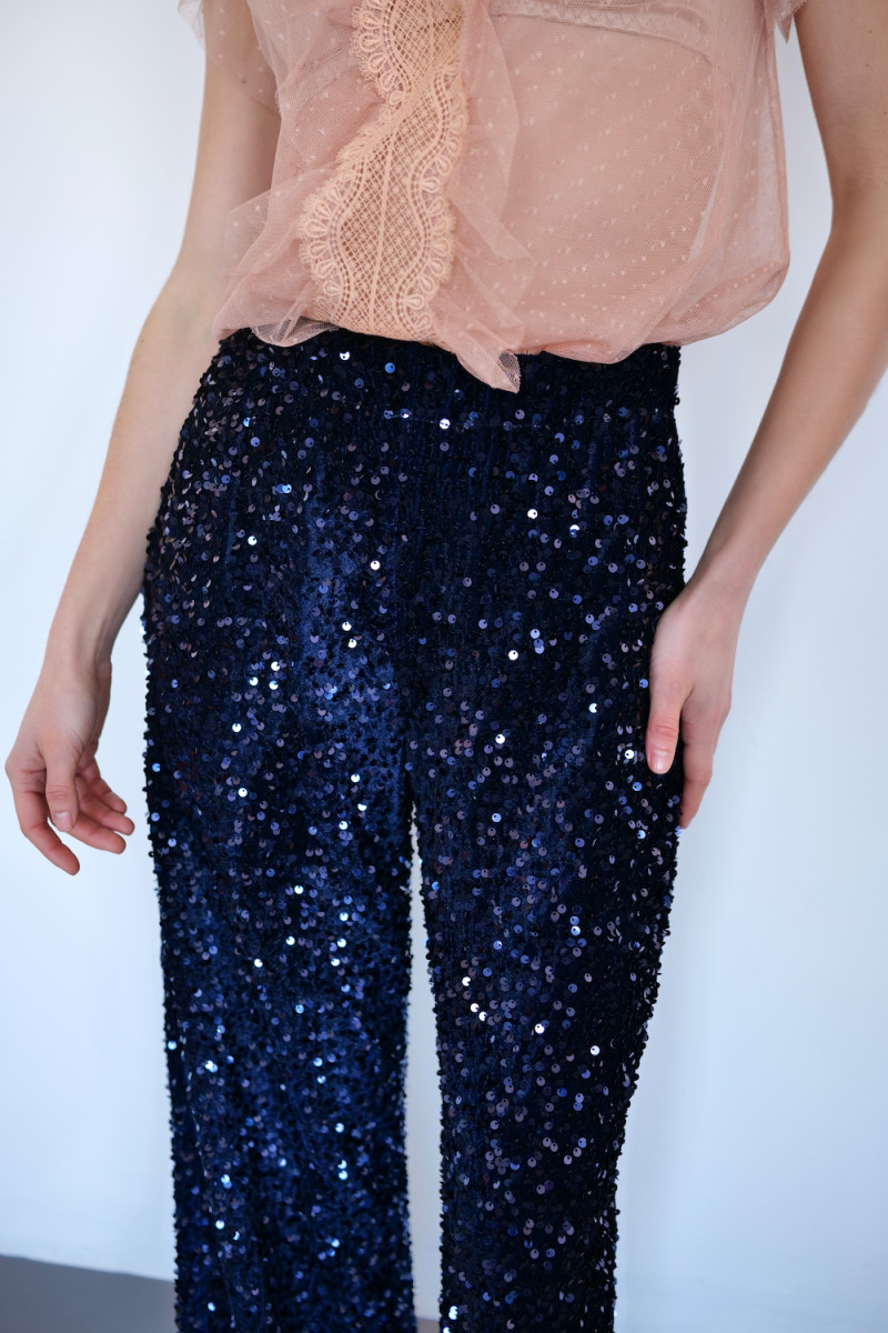 Синие брюки с пайетками итальянского бренда Dixie