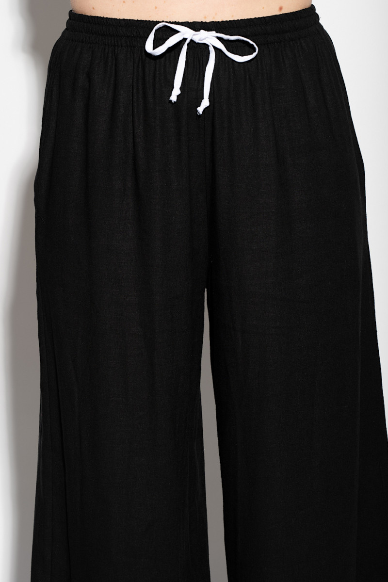 Чёрные летние брюки палаццо итальянского бренда No-Na