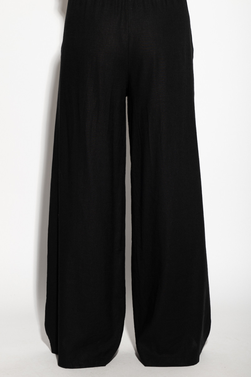 Чёрные летние брюки палаццо итальянского бренда No-Na