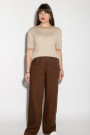Коричневі літні брюки з льону та віскози італійського бренду Dixie