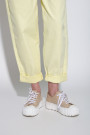 Стретчевые брюки с поясом в комплекте лимонного цвета итальянского бренда Dixie