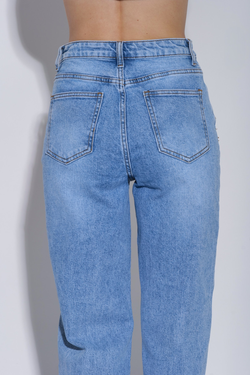 Голубые джинсы прямого кроя итальянского бренда Dixie