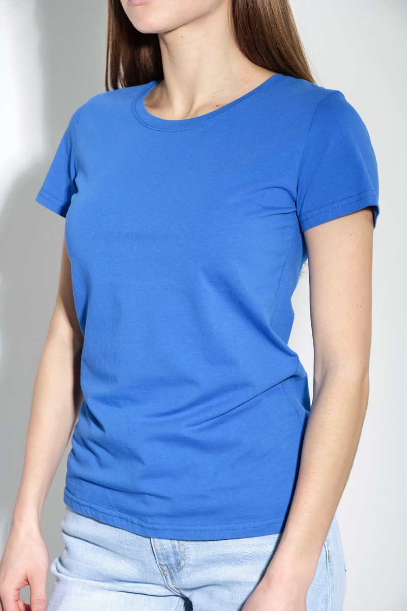 Синяя хлопковая базовая футболка итальянского бренда  J-Clair