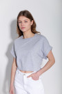 Хлопковый серый кроп-топ