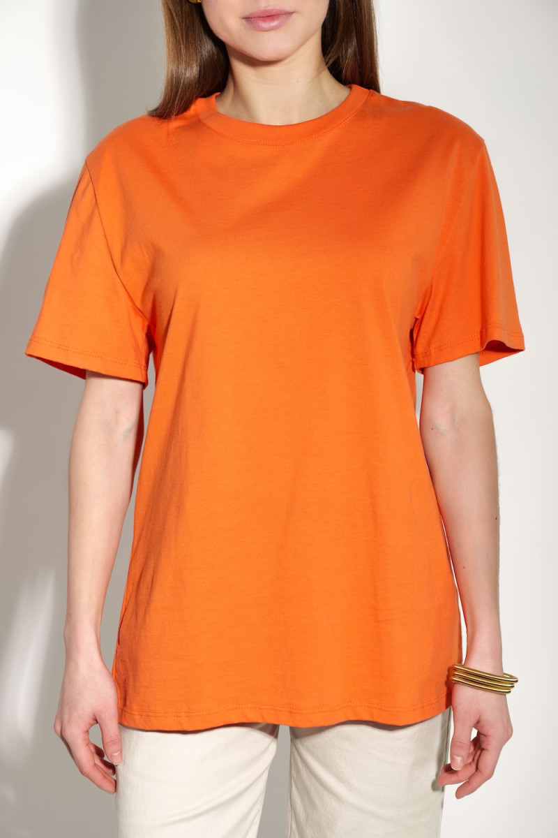 Оранжевая футболка с хлопка итальянского бренда Dixie