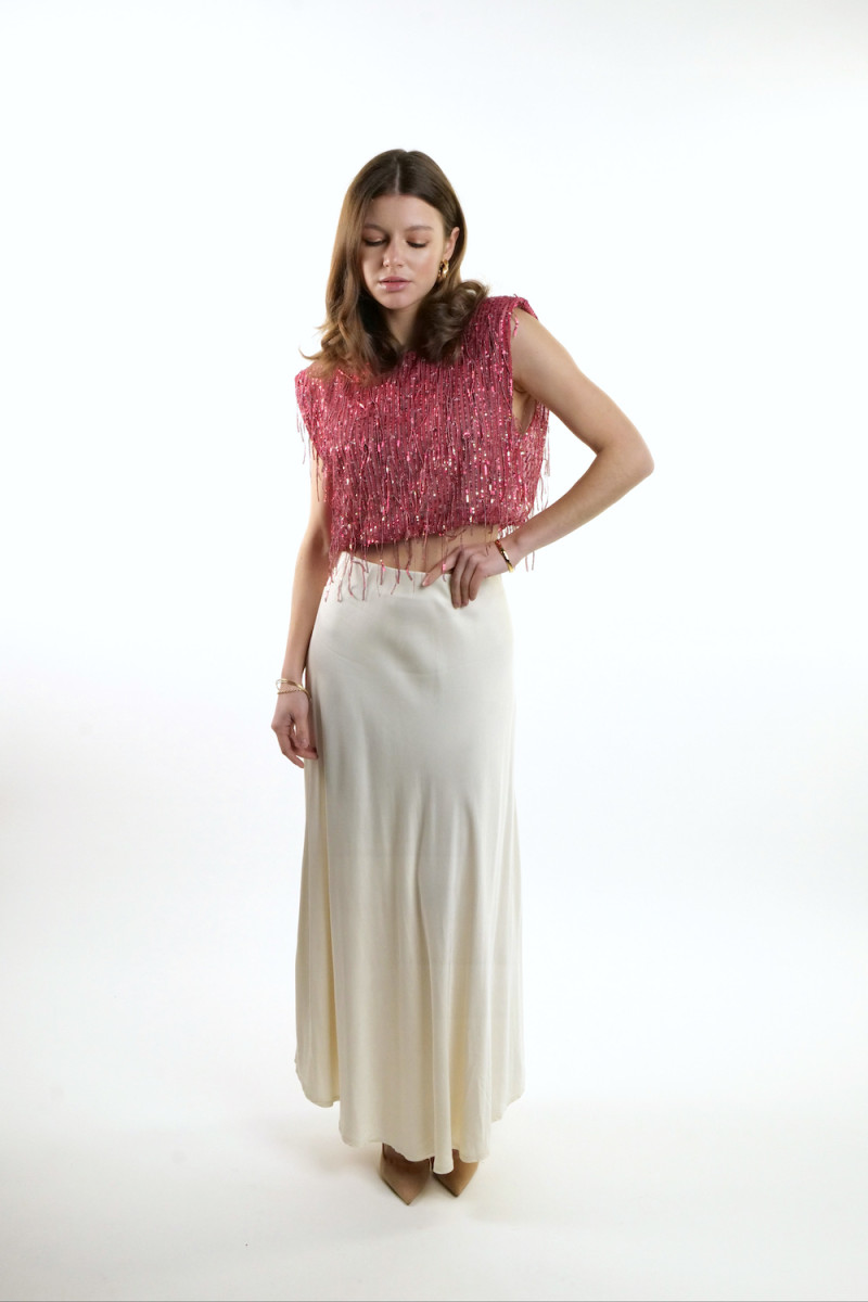 Короткий розовый топ с пайетками от итальянского бренда Dixie