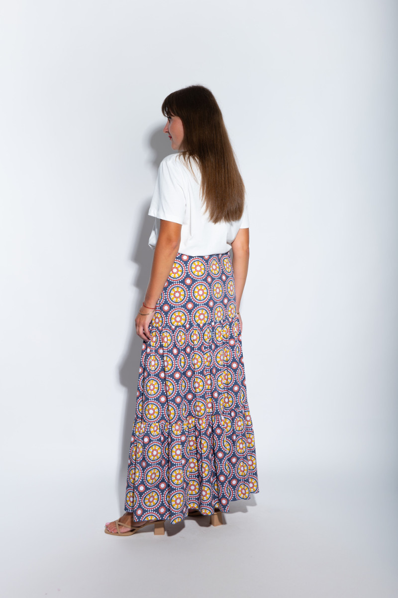 Юбка с абстрактным рисунком длины макси итальянского бренда Rinascimento