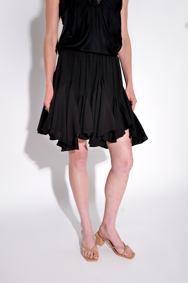 Чёрная короткая юбка из хлопка итальянского бренда Motel