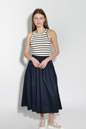 Тёмно синяя хлопковая юбка пояс резинка итальянского бренда No-Na