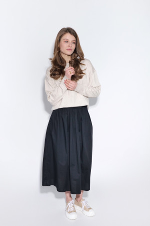 Чёрная хлопковая юбка пояс резинка итальянского бренда No-Na