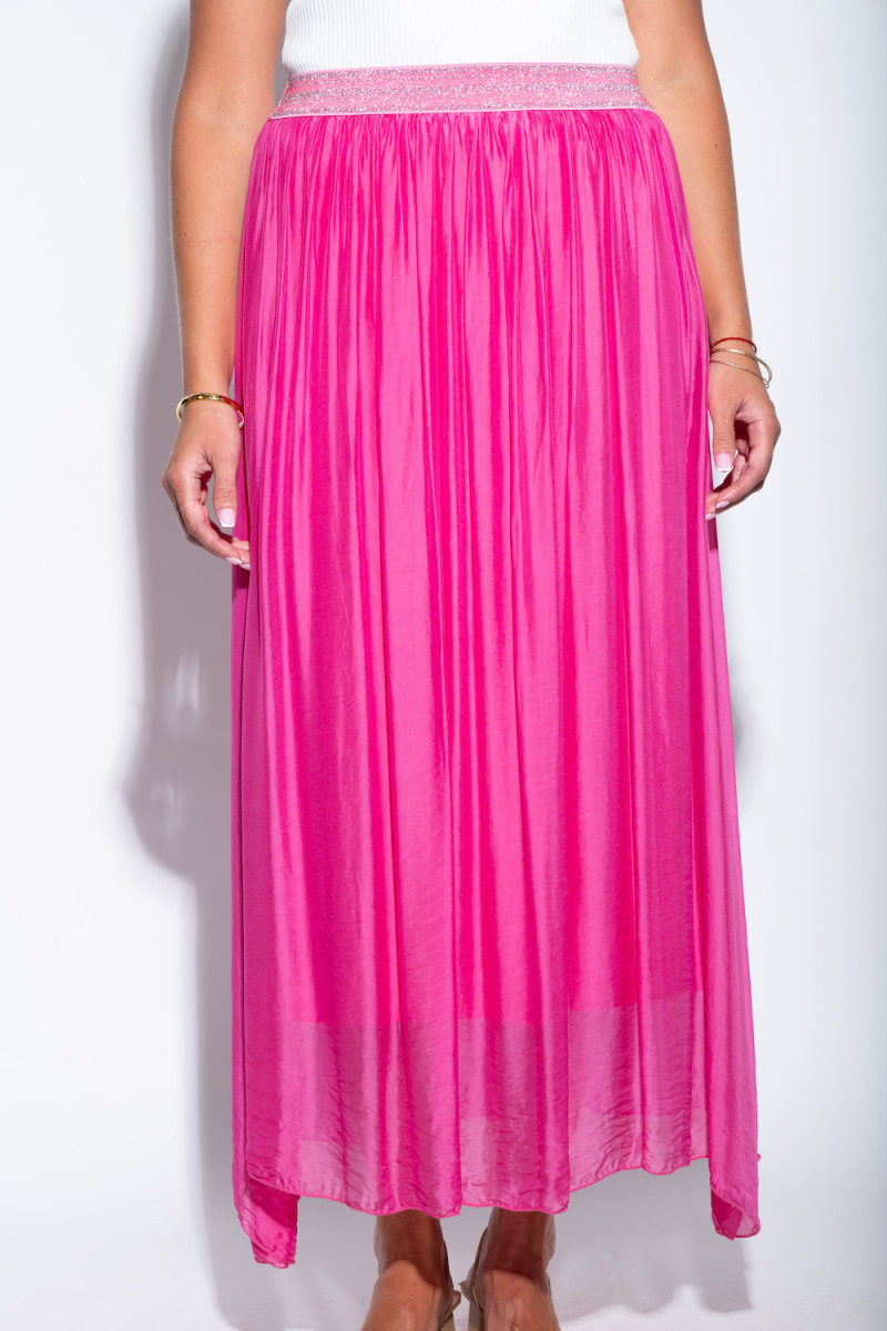 Длинная шёлковая юбка цвет фуксия итальянского бренда Joie Clair