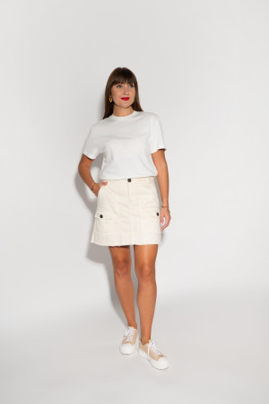 Короткая молочная хлопковая летняя легкая юбка итальянского бренда Dixie