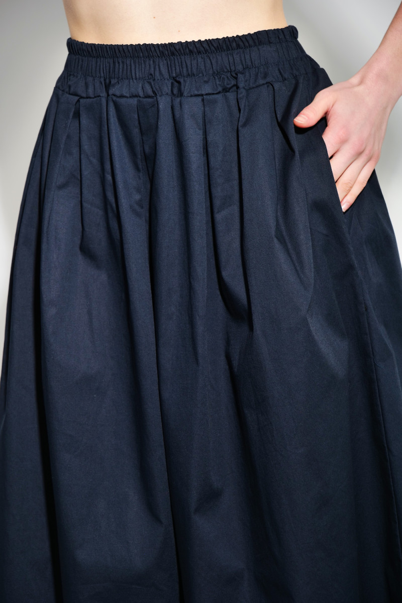 Тёмно синяя хлопковая юбка пояс резинка итальянского бренда No-Na