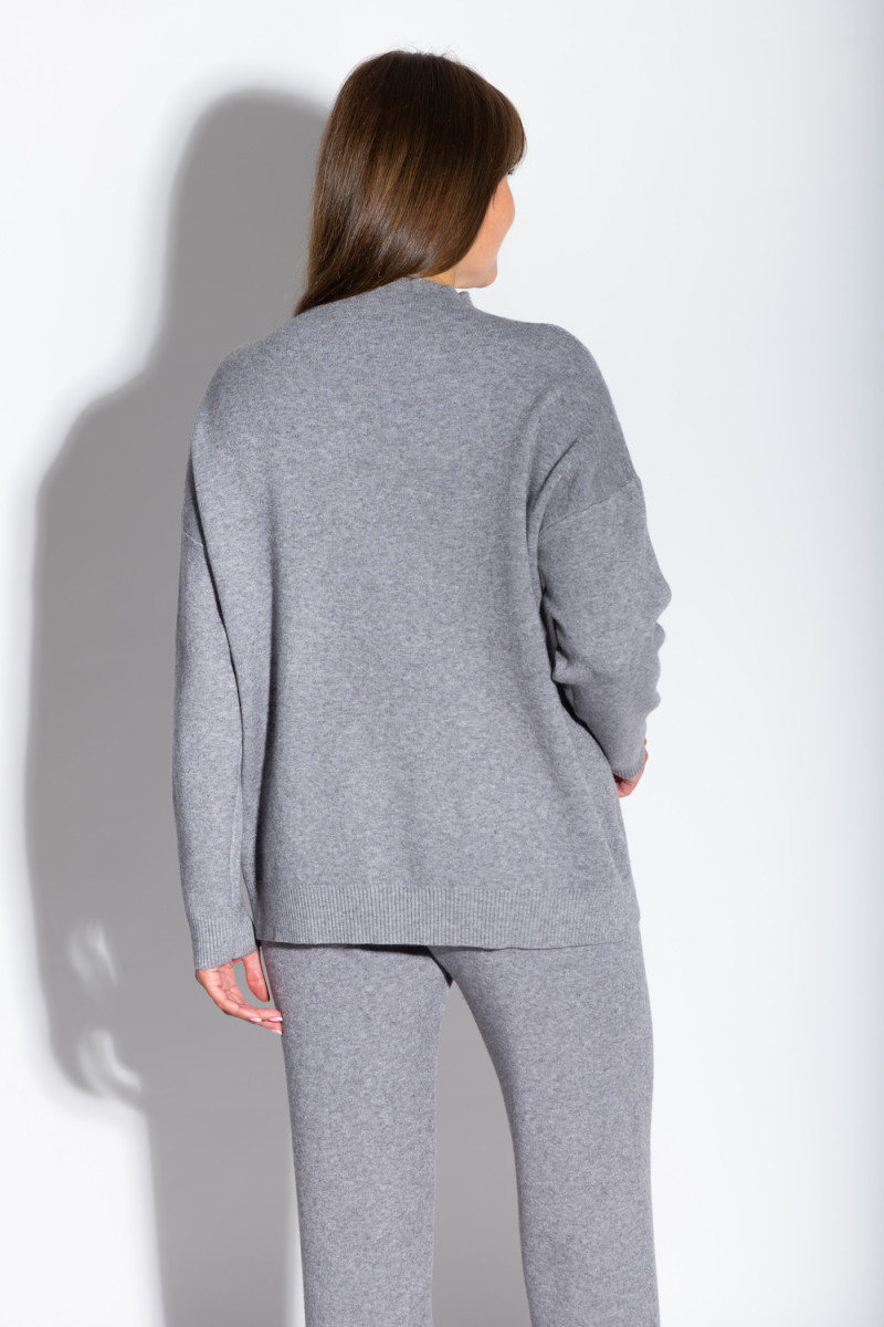 Серый трикотажный костюм брюки с джемпером итальянского бренда Motel