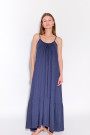 Синее платье на тонких бретелях с вертикальной полоской итальянского бренда Dixie