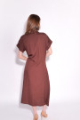 Коричневое миди-платье из вискозы и льна итальянского бренда Dixie