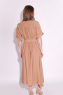 Бежево-карамельное сдержанное платье из вискозы для стильных и уверенных в себе