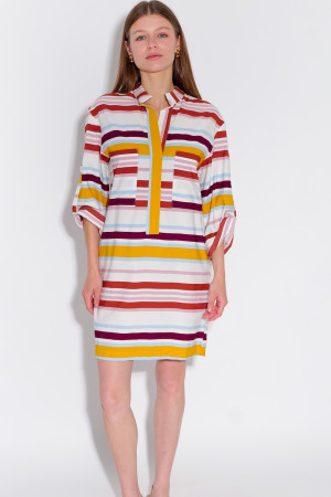 Рубашечное платье в цветную полоску итальянского бренда Imperial Рубашечное платье в цветную полоску итальянского бренда Imperial