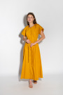 Хлопковое платье длины миди  шафранового цвета итальянского бренда Dixie
