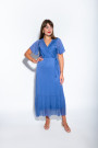 Летнее шёлковое платье яркого синего цвета макси длины, итальянского бренда Joleen