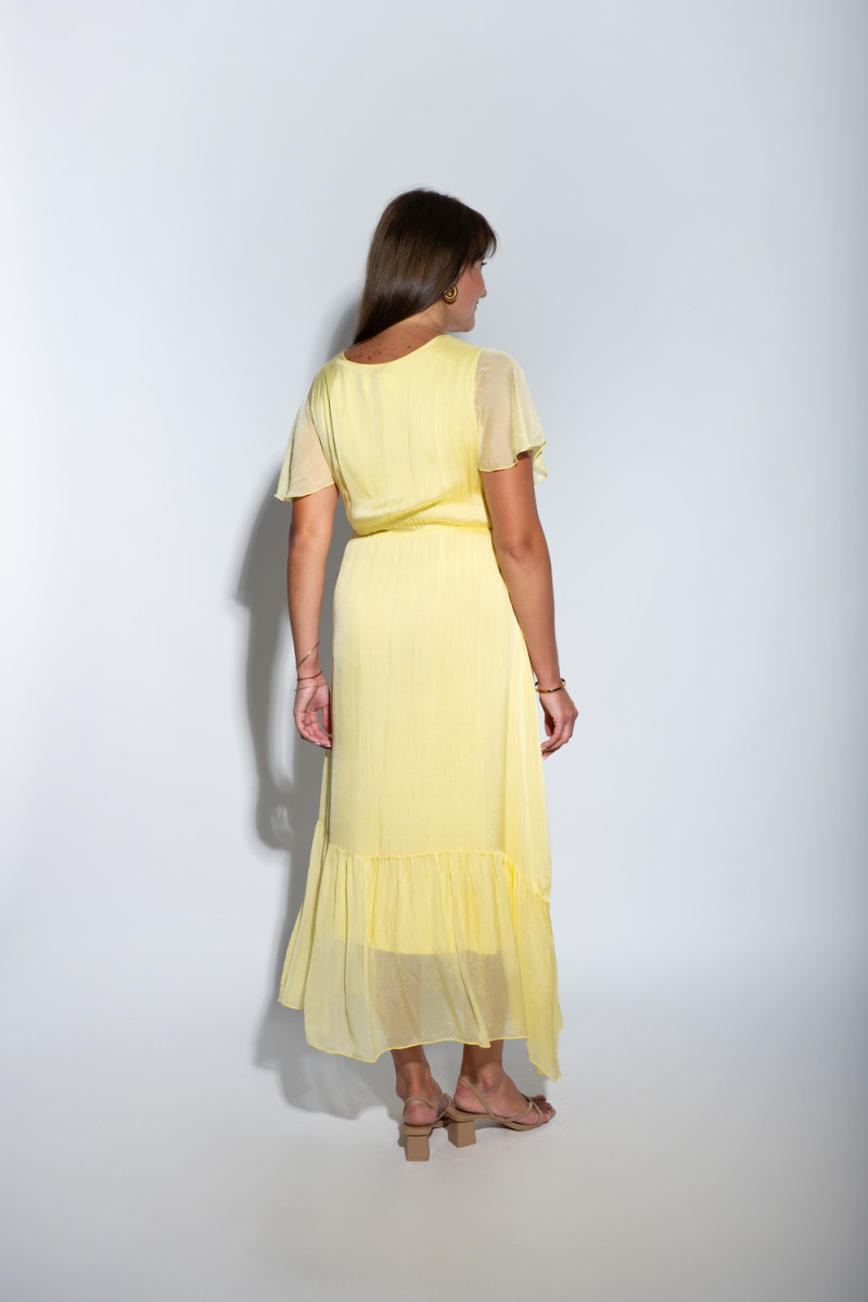 Жёлтое шёлковое платье итальянского бренда Joleen