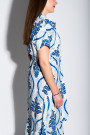 Белое платье с голубым узором длины макси итальянского бренда Motel