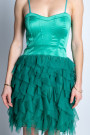 Короткое платье на тонких бретелях изумрудного цвета итальянского бренда Rinascimento