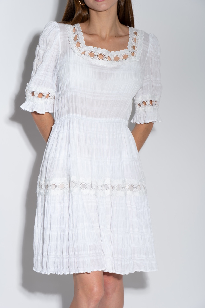 Белое лёгкое короткое платье с вырезом итальянского бренда J-Claire