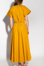 Хлопковое платье длины миди  шафранового цвета итальянского бренда Dixie