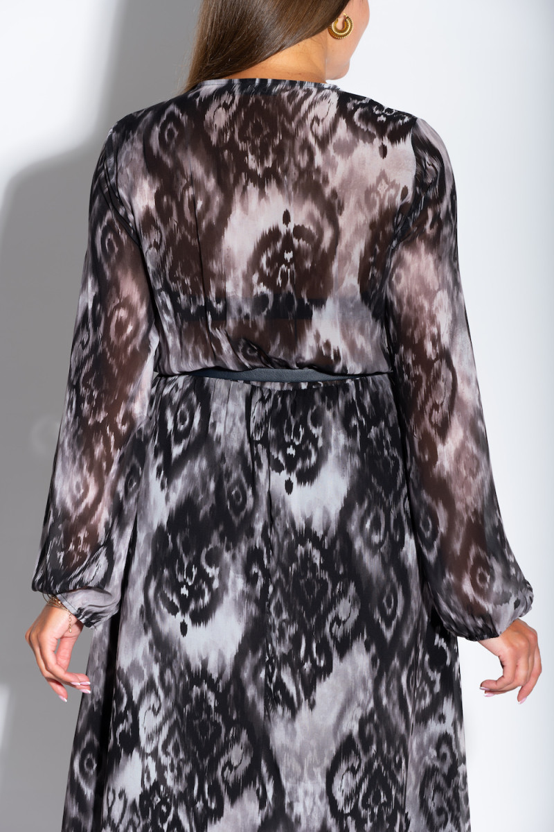 Длинное платье с вырезом и абстрактным рисунком итальянского бренда Dixie