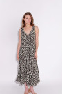 Длинное платье с леопардовым принтом с В-образным вырезом итальянского бренда  Dixie