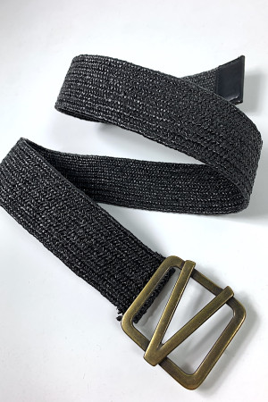 Чёрный пояс с металической пряжкой итальянского бренда Vicolo Чёрный пояс с металической пряжкой итальянского бренда Vicolo