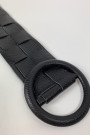 Чёрный кожаный пояс итальянского бренда Joleen