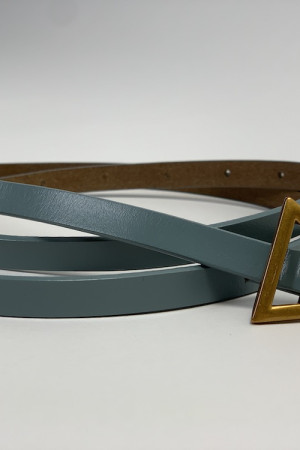 Тонкий пояс с треугольной золотой пряжкой итальянского бренда Dixie