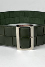 Широкий зеленый кожаный пояс итальянского бренда Joleen