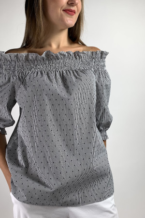 Хлопковая рубашка в горизонтальную полоску и рукавами 3/4 итальянского бренда Imperial