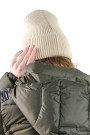 Бежевая шапка с подворотом с шерстью итальянского бренда No-Na