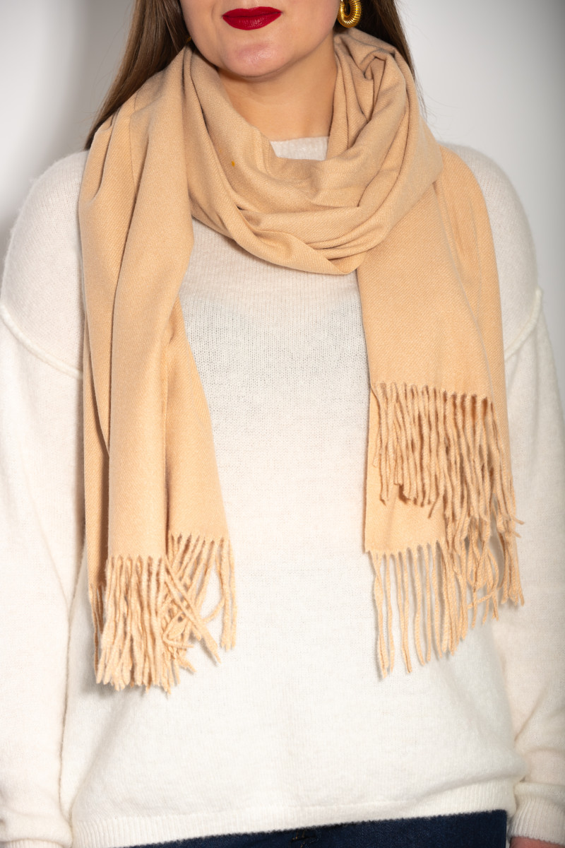 Шарф с шерстью кремового цвета итальянского бренда No-Na