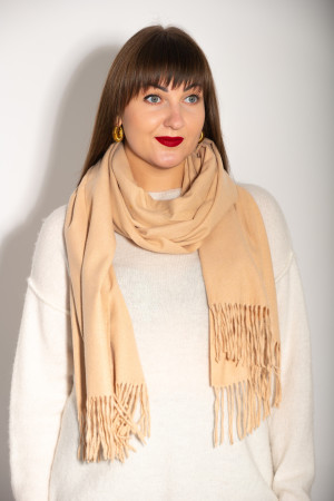 Шарф с шерстью кремового цвета итальянского бренда No-Na