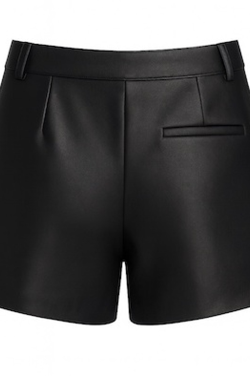 Черные шорты с эко кожи Joleen