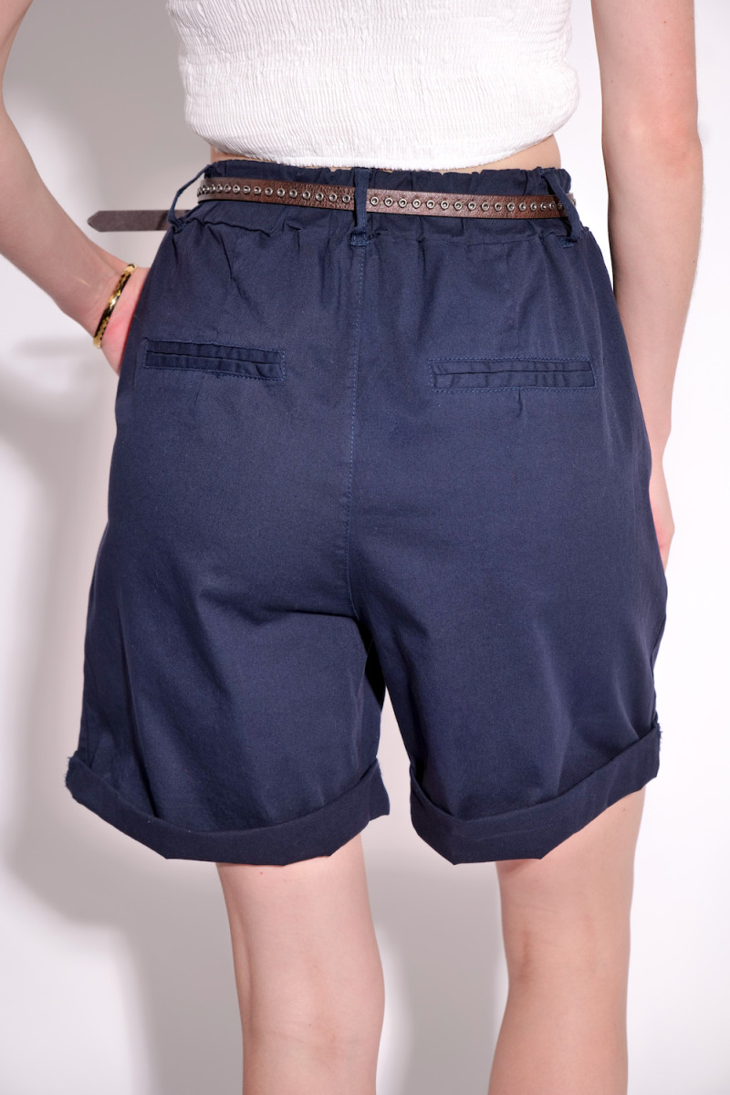 Темно-синие хлопковые шорты итальянского бренда Dixie